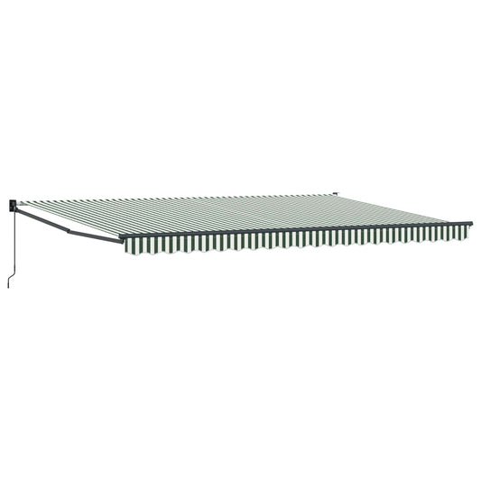 Toldo Retráctil Verde 500 X 300 Cm 100% Poliéster Y Aluminio_0