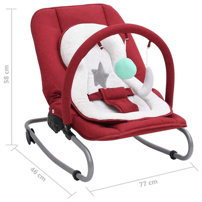 Vidaxl Hamaca Mecedora Para Bebés De Acero Rojo_2