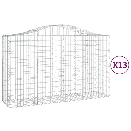 Cestas Gaviones 13 Uds Forma De Arco Hierro 200x50x120/140 Cm_0