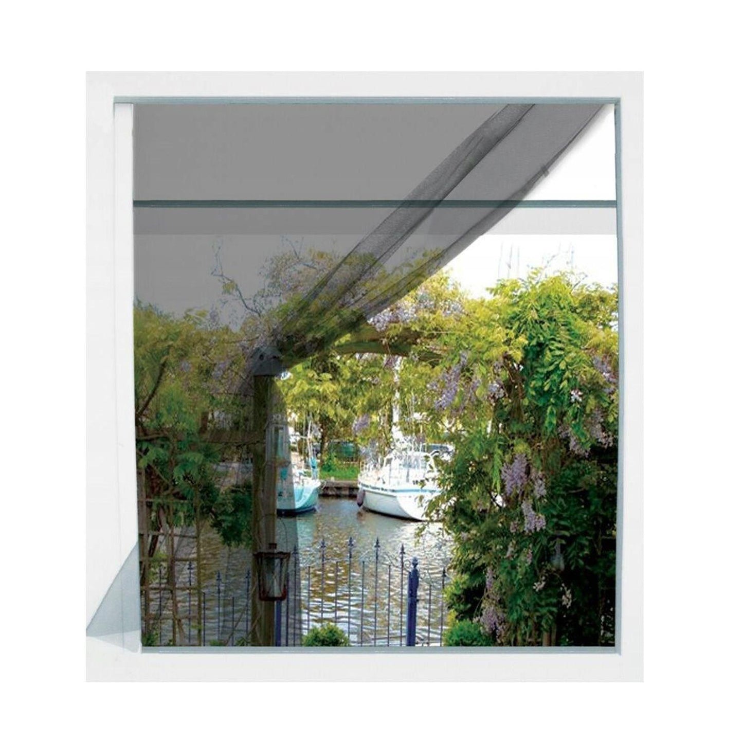 Well Home Mosquitera De Poliéster Negro Con Cinta De Velcro - Tamaño 130x150 Cm_0