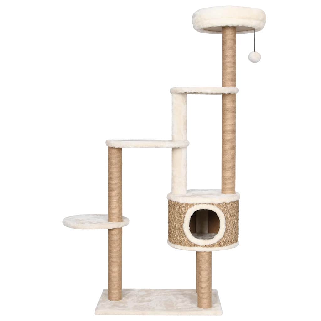 Árbol Para Gatos Cojín Lujo Poste Rascador Hierba Marina 148 Cm_2