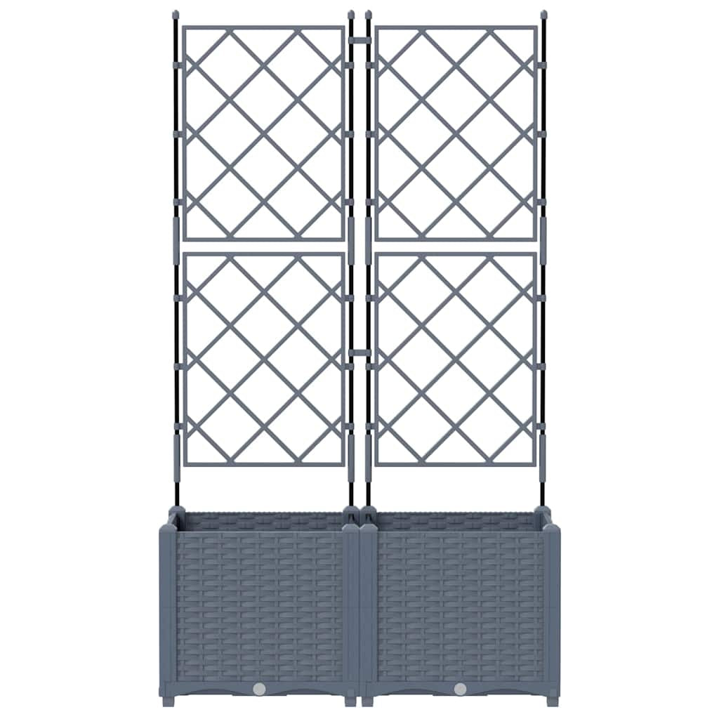 Vidaxl Maceta De Jardín Con Enrejado 2 Pcs Gris Claro 80 X 40 X 143 Cm_4