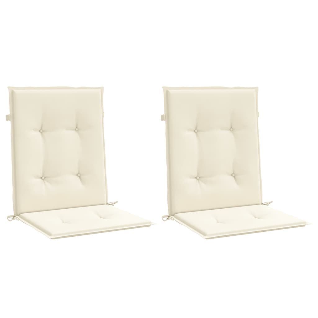 Vidaxl Cojín Silla Jardín Respaldo Bajo 2 Uds Tela Oxford Crema_0