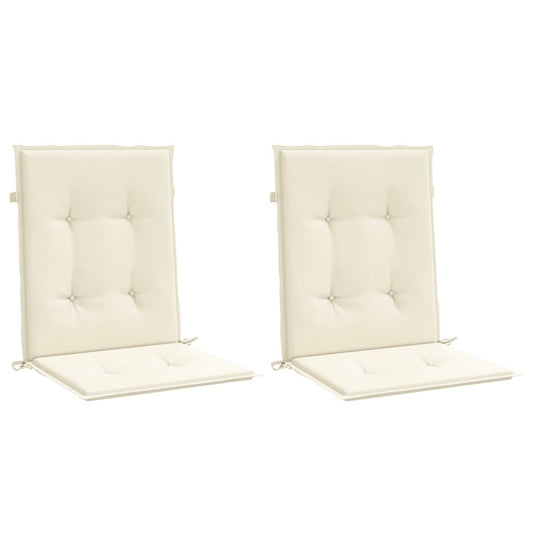 Vidaxl Cojín Silla Jardín Respaldo Bajo 2 Uds Tela Oxford Crema_0