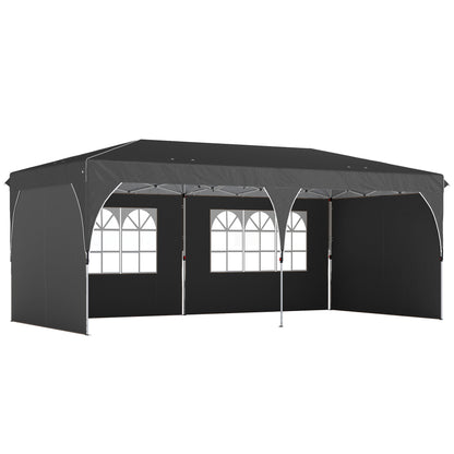 Outsunny Carpa Plegable 6x3 M Con Montaje Rápido Y Tiras Reflectantes Gris_0