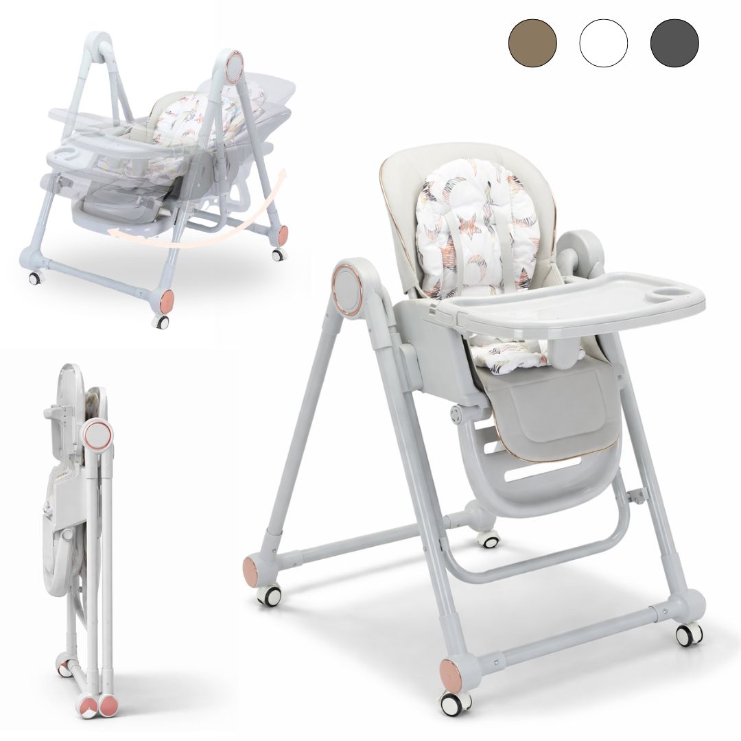 Trona Gris Evolutiva 3 En 1 , Plegable Y Portátil, Reposapiés , Respaldo Y Bandeja Bathby_0