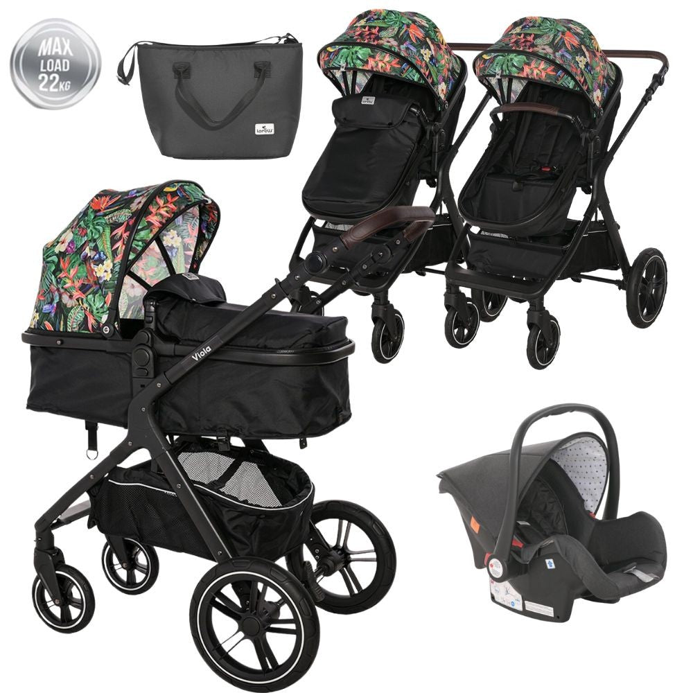 Carrito De Bebé Trío Viola Hasta 22 Kg Tropical Flowers_0