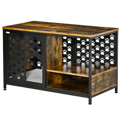 Pawhut Casa Para Gatos De Madera Con Estantes Cojín Lavable Y Puerta Corredera_0