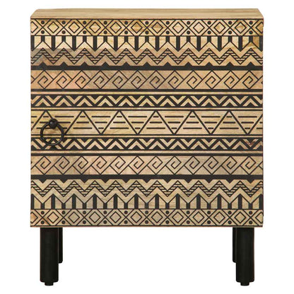 Mesitas De Noche 2 Uds Madera Mango Rugosa Negro 40x33,5x46 Cm_2