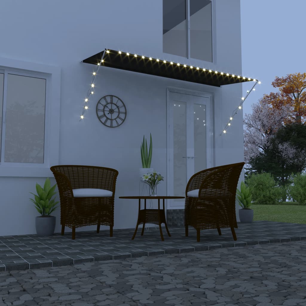 Toldo Retráctil Con Led Gris Antracita 350x150 Cm_1