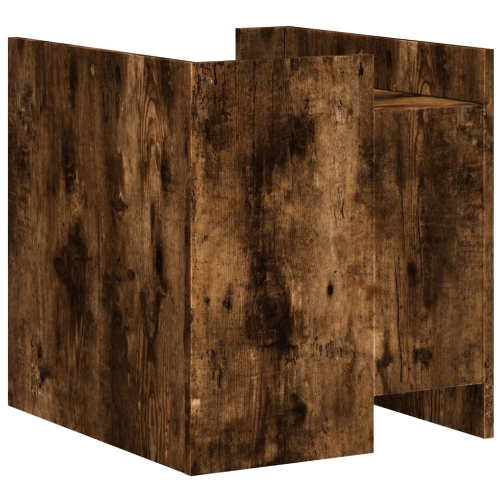 Mesita De Noche Madera De Ingeniería Roble Ahumado 45x50x50 Cm_4