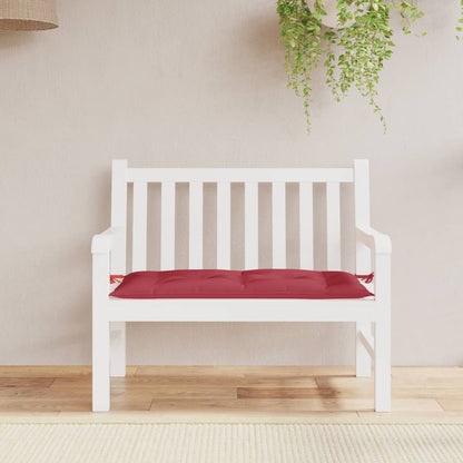 Vidaxl Cojín De Banco De Jardín Tela Oxford Rojo Tinto 100x50x7 Cm_1