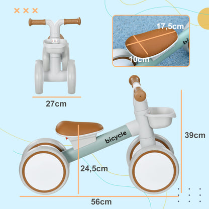 Aiyaplay Bicicleta Sin Pedales Para Niños De 12-36 Meses 56x27x39 Cm Verde_2