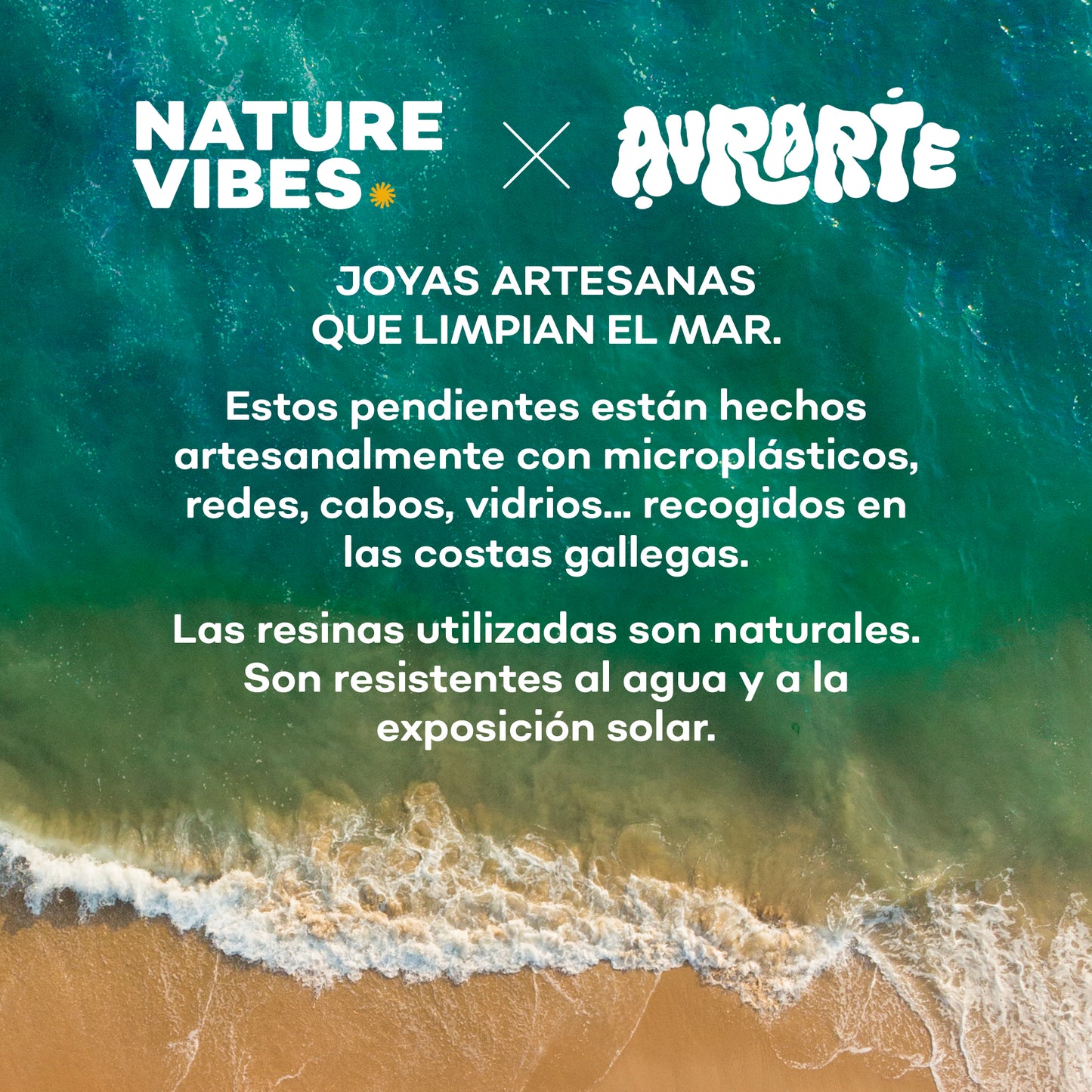 Pendientes Pantín Nature Vibes x Aurarte – Vidrio de Mar Reciclado de Galicia_5