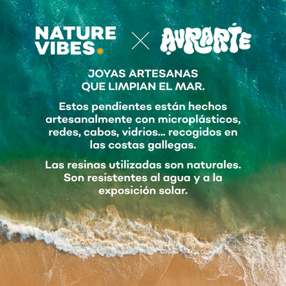 Pendientes Pantín Nature Vibes x Aurarte – Vidrio de Mar Reciclado de Galicia_5