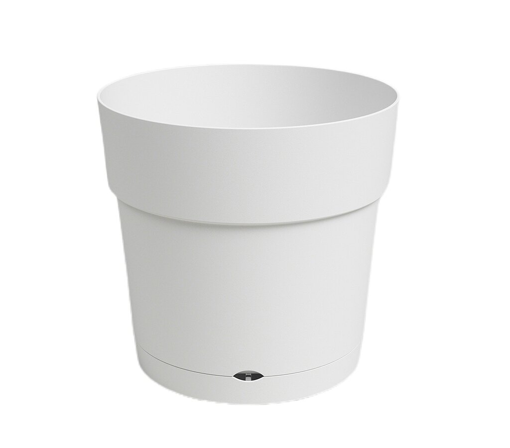 Artevasi Macetero Blanco Capri 25 Cm Con Reserva De Agua De Plástico Reciclado_0