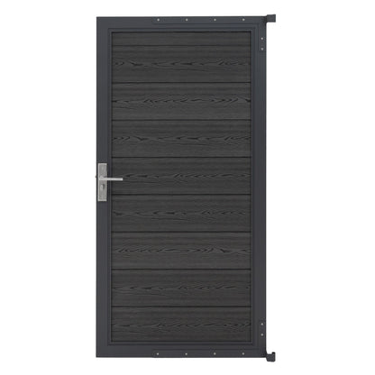 Puerta Para Vallas Para Exteriores De Wpc Y Aluminio | Gris_2