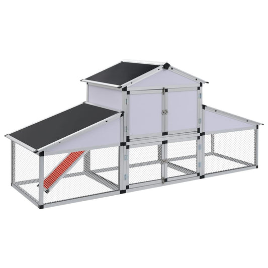Vidaxl Gallinero Con Corral Y Nido Aluminio_0