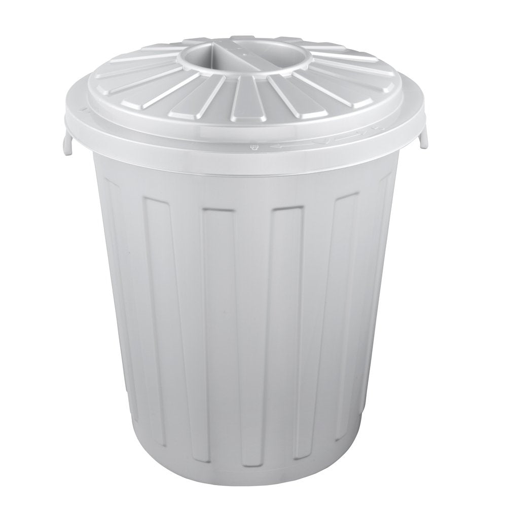 Cubo De Basura / Papelera Polivalente Con Tapa Cerrable, Grande, Plástico Resistente (pp), 23 L, Mats, Plateado_0