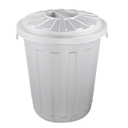 Cubo De Basura / Papelera Polivalente Con Tapa Cerrable, Grande, Plástico Resistente (pp), 23 L, Mats, Plateado_0