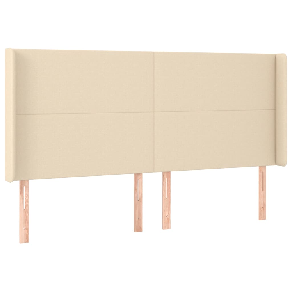 Cama Box Spring Colchón Y Luces Led Tela Crema 200x200 Cm / Vetonek_4