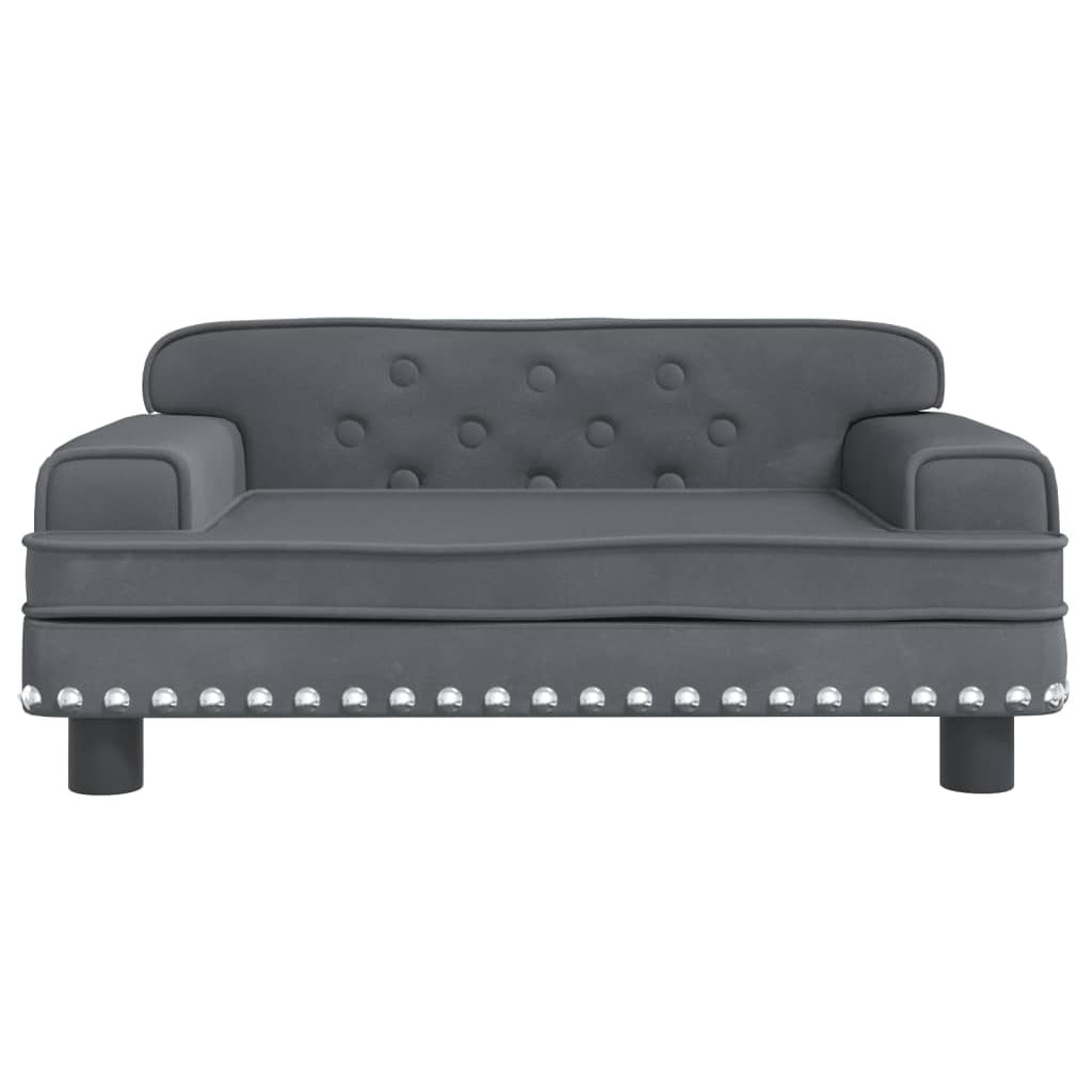 Cama Para Perros De Terciopelo Gris Oscuro 70x45x30 Cm / Vetonek_3