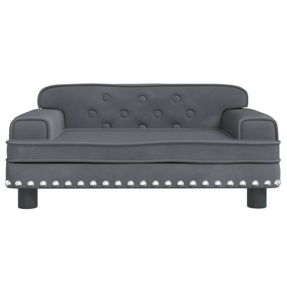 Cama Para Perros De Terciopelo Gris Oscuro 70x45x30 Cm / Vetonek_3