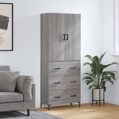 Aparador Alto Madera Contrachapada Gris Sonoma 69,5x34x180 Cm_0