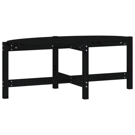 Mesa De Centro De Madera Maciza De Pino Negro 118x63x45 Cm_0