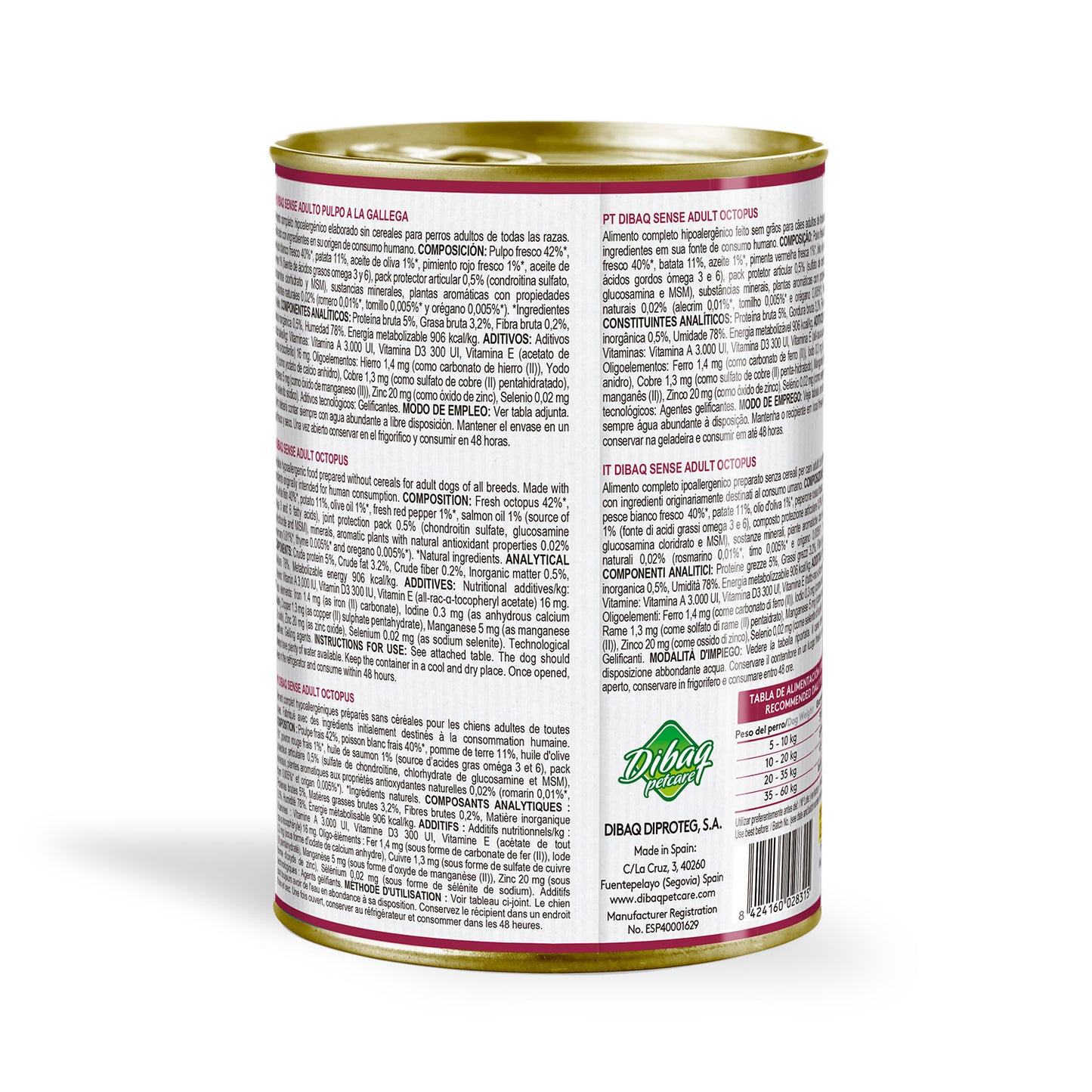 Dibaq Sense Lata Grain Free Pulpo A La Gallega 380 Gr_1