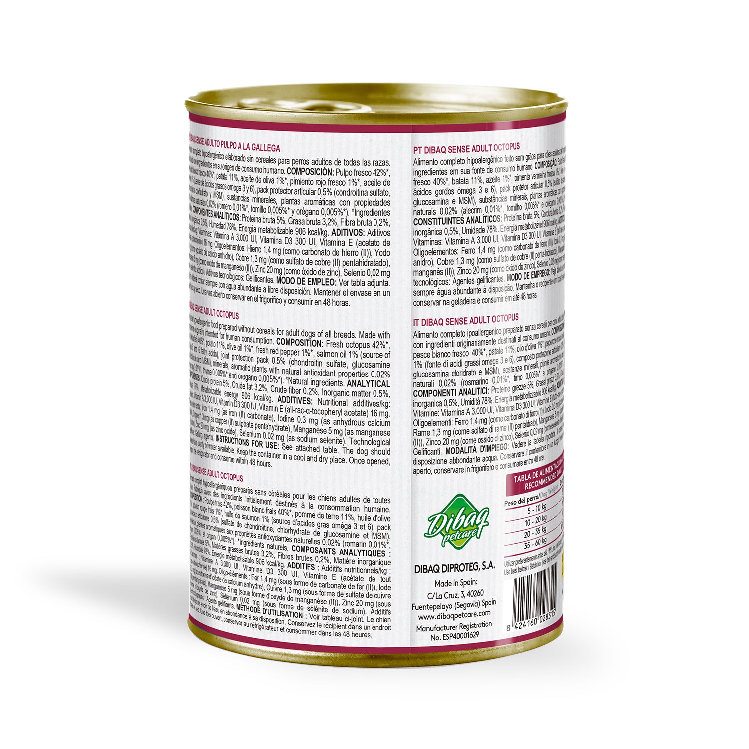 Dibaq Sense Lata Grain Free Pulpo A La Gallega 380 Gr_1