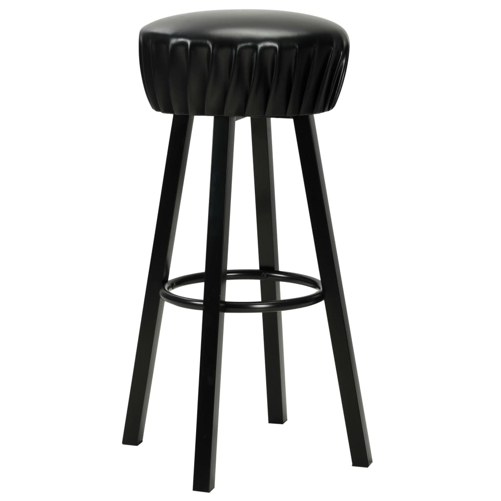 Taburetes De Cocina 2 Unidades Cuero Sintético Negro_0