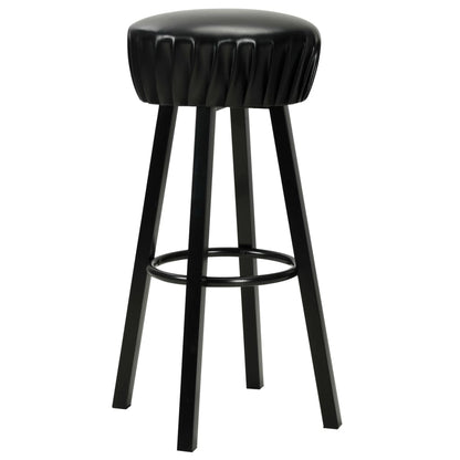 Taburetes De Cocina 2 Unidades Cuero Sintético Negro_0