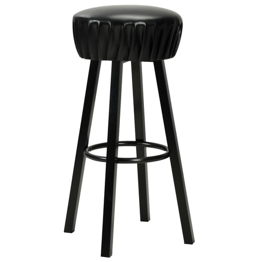 Taburetes De Cocina 2 Unidades Cuero Sintético Negro_0