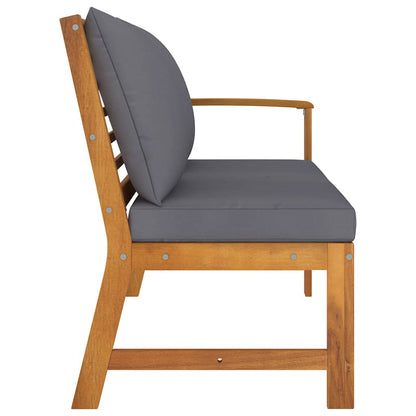 Vidaxl Banco De Jardín Madera De Acacia Y Cojines Gris Oscuro 114,5 Cm_3