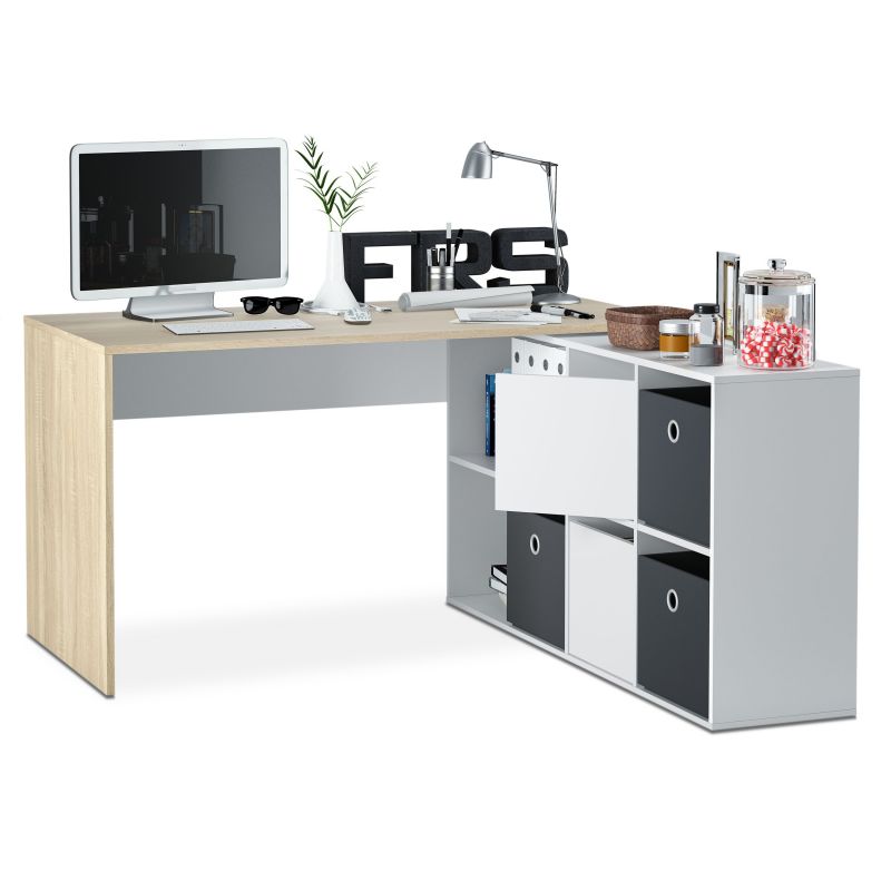 Mesa De Escritorio Adapta Xl Melamina, Blanco Artik, 136 / 203 X 74 X 66 / 139_0