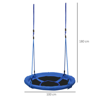 Homcom Columpio Nido Grande Infantil Desmontable Para Jardín Ø100x180 Cm Azul_2