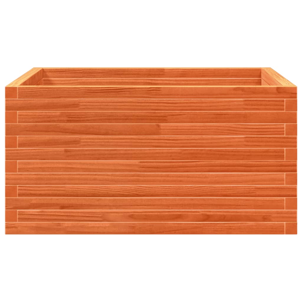 Jardinera De Madera Maciza Pino Marrón Cera 90x90x46 Cm_5