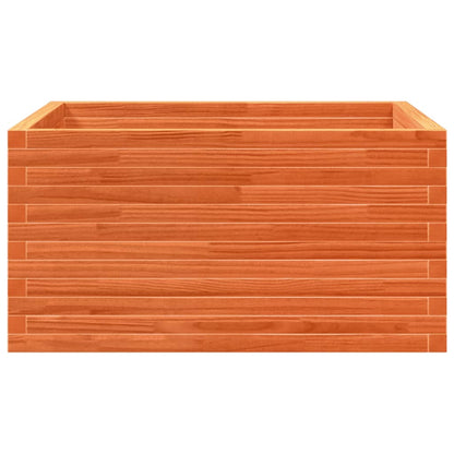 Jardinera De Madera Maciza Pino Marrón Cera 90x90x46 Cm_5