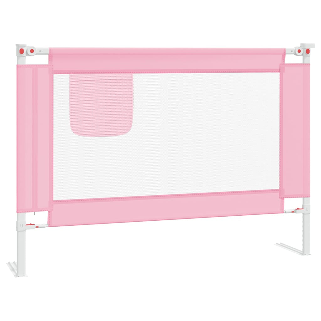 Vidaxl Barandilla De Seguridad Cama De Niño Tela Rosa 90x25 Cm_0