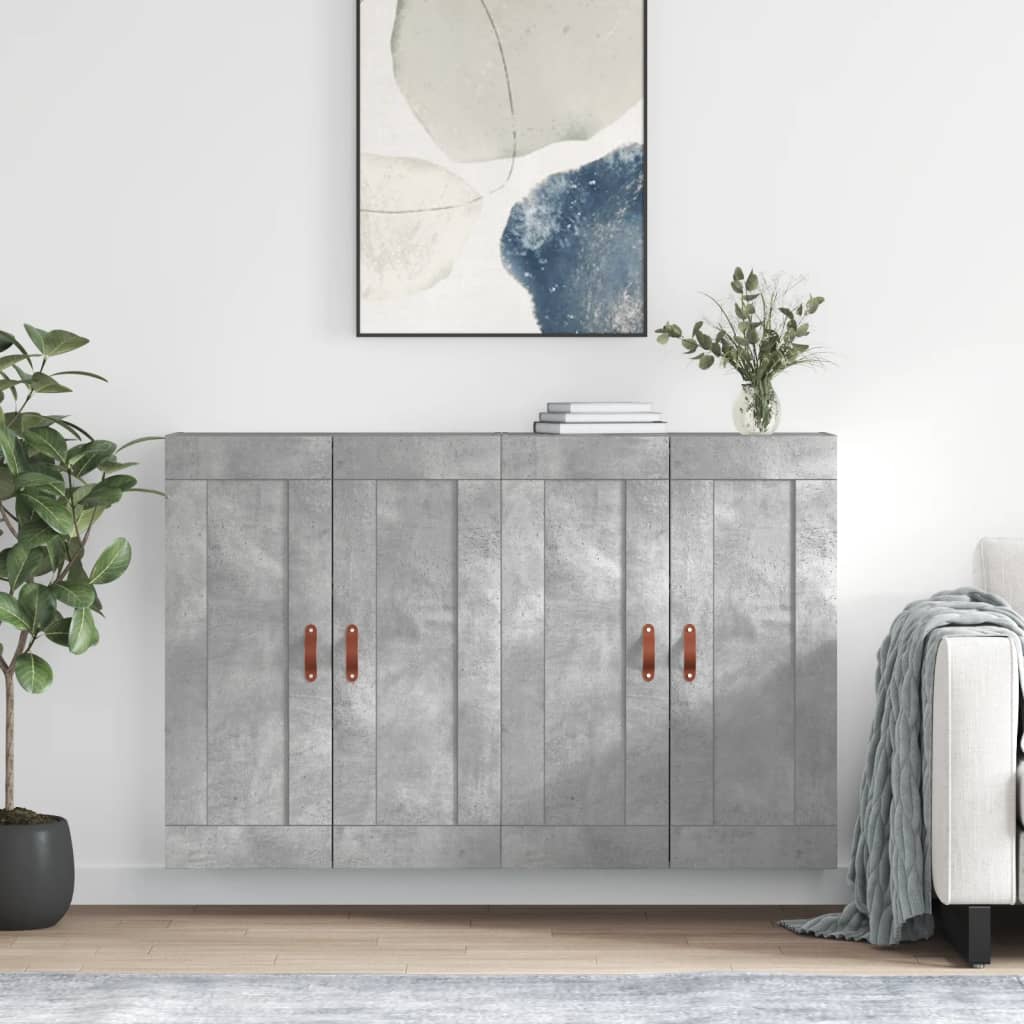 Armarios De Pared 2 Uds Madera De Ingeniería Gris Hormigón_0