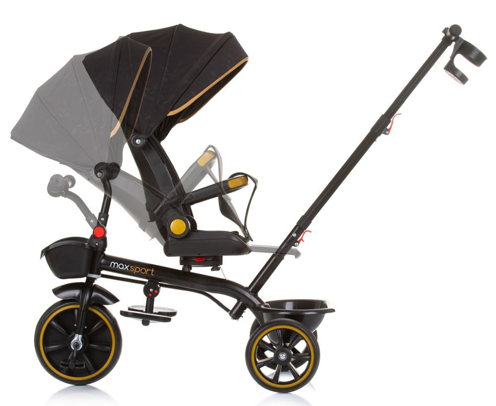 Triciclo Con Capota Y Mango Parental Max Sport Obsidian_3