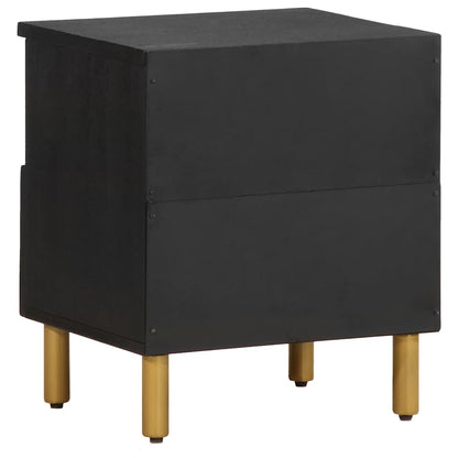 Mesita De Noche Madera Maciza De Ingeniería Negra 40x33x46 Cm_4