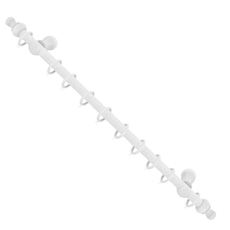 Barra Cortina Madera Completa 1,20 Metros X 20 Mm. Blanco