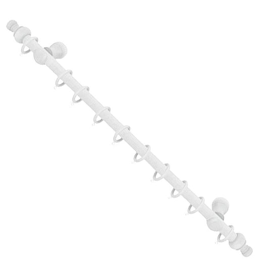 Barra Cortina Madera Completa 1,20 Metros X 20 Mm. Blanco