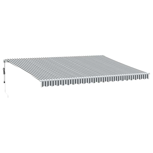 Toldo Retráctil Automático Luz Led Antracita Blanco 500x300 Cm_0