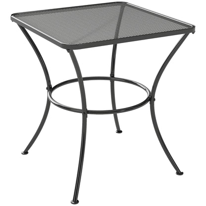 Mesa De Jardín Cuadrada Terraza Balcón Outsunny 45x45x50 Cm Negro_0