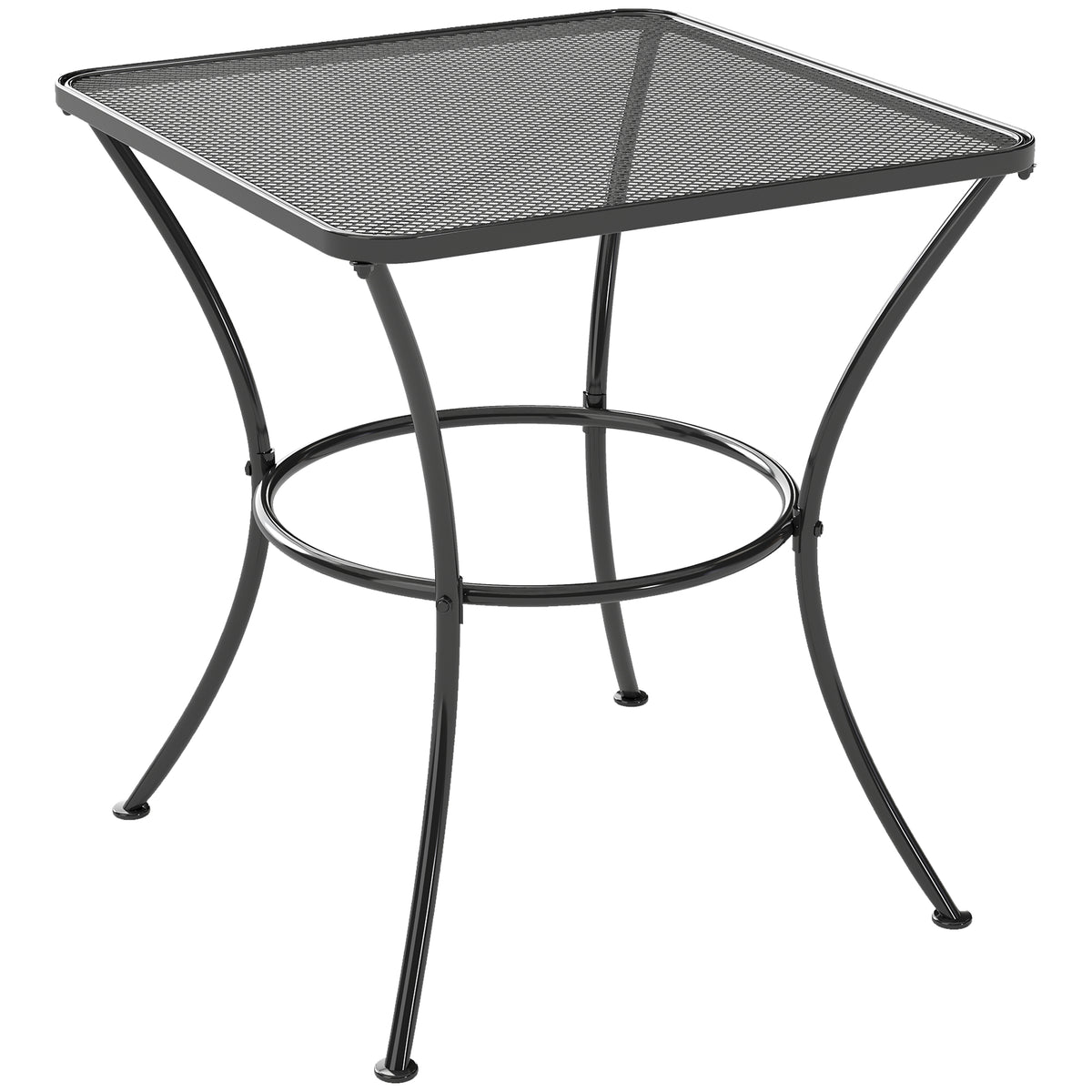 Outsunny Mesa De Jardín Cuadrada De Metal Para Terraza Balcón 45x45x50 Cm Negro_0