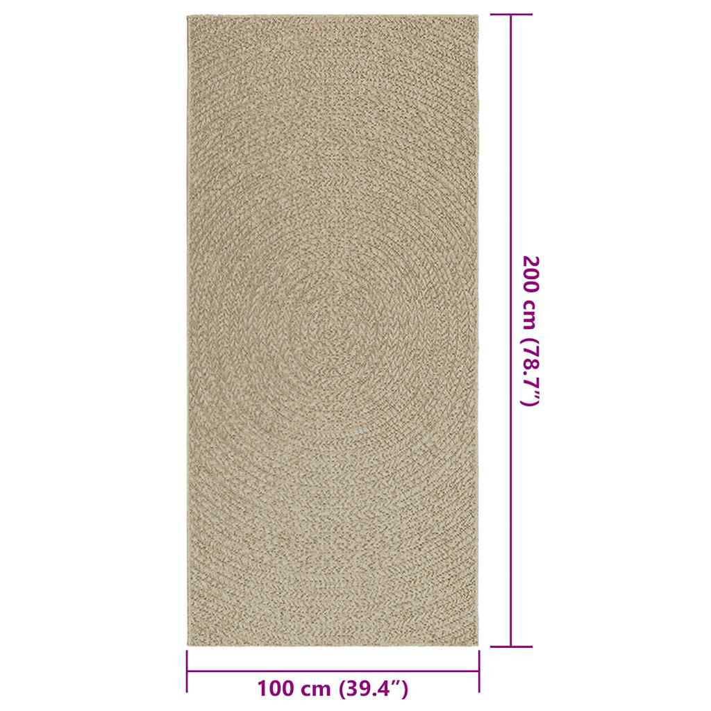 Vidaxl Alfombra Zizur Aspecto Yute Interior/exterior Beige 100x200 Cm_2
