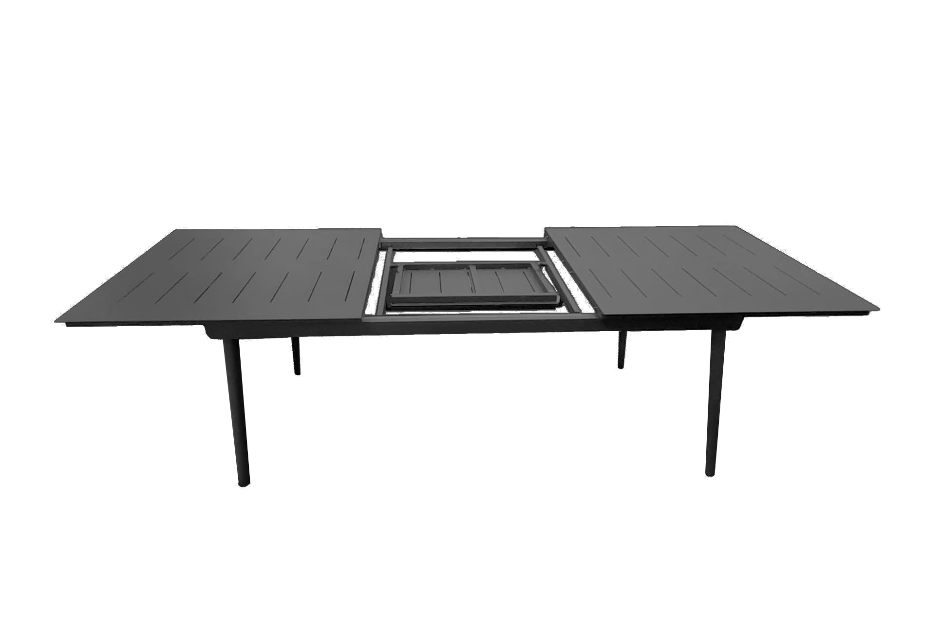 Inari Mesa De Jardín Rectangular Extensible Para 10 Personas De Aluminio Negro 240x100xh75cm- Mobiliario De Jardín_1